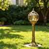 XINYASEE Lampione da Giardino Vintage in Metallo,Classica lampada da giardino per esterni, Palo Decorativo con Lanterna a Vetro, Impermeabile, per Vialetto, Cortile, Giardino
