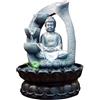 Uziqueif Buddha Seduto Meditation Fontana da interni, cascata, fontana da tavolo per interni Zen Meditazione, decorazione rilassante per casa, ufficio, camera da letto,Grigio,Buddha A