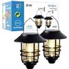 HYBEC - Luci Solari da Giardino Potenti, Lanterna Solare da Esterno, Applique Esterno Crepuscolare, Lampade Solari a Sospensione da Esterno, Lanterna Solare da Giardino Grande (Pack 2)