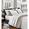 IlGruppone Completo Letto Lenzuola 100% Raso di Cotone con Balza Applicata Stampa Digitale nel Lenzuolo sopra E Federe sotto Due Piazze con Angoli Elastici Tinta Unita - Tortora - Matrimoniale