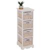 Mendler Scaffale cassettiera con 4 ceste Shabby Vintage Legno di paulonia 28x25x74cm - Bianco