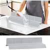 Volminex Paraspruzzi Lavello in Silicone, Allargato Tappetino Lavandino Cucina, Copri Lavello e Paraschizzi Rubinetto, Proteggi Rubinetto, Protezione per Cucina e Bagno (Grigio Chiaro, 58×10×9 cm)