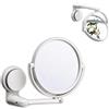 Bustlwor Specchio Ventosa Pieghevole, Specchio Bagno Bianco, Specchio Rotazione Senza Fori, Per Ufficio, Bagno e Camera da Letto (Bianco)