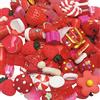 Chenkou Craft 50 pezzi Mix Assort Christmas Red DIY Flatbacks Resina Flat Back Bottoni Scrapbooking (rosso)