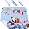 HITSLAM Tappetino Doccia Antiscivolo Natalizio, Tappeto Doccia Natalizio 53 x 53 cm, Tappetino Bagno Antiscivolo, Lavabile in Lavatrice, con Ventose e Fori di Drenaggio, Blu