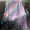 YNNHUDEEP Coperta pile luminosa bambini, unicorno colorato, 150 x 130 cm