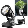 Jonuin Faretto LED a Morsetto, 7W COB Spot con Interruttore Impermeabile, Cavo 3m & Spina EU, IP65 Resistente all'Acqua, Illuminazione Interno Esterno per Piante, Giardino, Terrazza(Bianco Freddo)