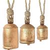 Cunluna Campane di mucca natalizie, campanacci di mucca natalizi vintage, campanaccio gigante in bronzo, campanaccio con artigianato in stile country per la decorazione domestica in stile country di Natale