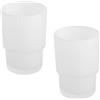 GZRXIOUS 2PCS Bicchieri Porta Spazzolino in Vetro Satinato, Porta Spazzolini Bagno Antiscivolo e Igienico, Mouthwash Cup, Toothbrush Cup per Bagno, Casa e Hotel