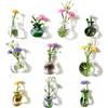 Cesujowaz Magnete Frigorifero, Set di 10 Mini Vasi Magneti Decorativi in Vetro Trasparente per Frigorifero e Magnetici per Fiori in Cucina Ufficio