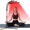 Hottoerak Lampada a infrarossi con supporto, luce rossa 660nm & 850nm, 4 teste regolabili, 180 LED con timer e collo flessibile