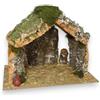 KORAT Capanna Presepe in Legno, Sughero e Muschio - 3 Dimensioni Disponibili (Piccola, Media, Grande) - Capanna Artigianale per Natività - Realistica e Curata nei Dettagli (Media - 38x24x28 Cm)