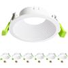 Aulaiyi Set da 6 Supporti per Faretti da Incasso GU10 con Portalampada GU10, Bianchi, Design Antiabbagliamento, Per Fori da 75-80 mm, Cornice da Incasso per Soffitto, Lampadine Non Incluse