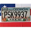 Biopracess Georgia License Plate Psk9937 Us Targa 6x12 pollici