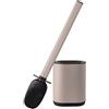Erreke Scopino WC in Acciaio Inox, Flessibile, Parete o Pavimento, Beige | Scopino Silicone. Setole in Silicone. Scopino Water. Con Supporto Anti-impronta. Montaggio a Parete Facile. Igienico