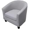 WWQQKJ 2 Pezzi Copripoltrona 1 Posto Chesterfield Elasticizzato, Poltrona Club da Cocktail Antiscivolo Rimovibile Tub Chair Copripoltrona per Camera da Letto Bar(Tinta Unita - Grigio Chiaro)
