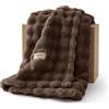 BEDSURE Morbida coperta con bolle d'aria, regalo per donne, coperta per divano, coperta in lana e pile, coperta decorativa morbida e calda per camera da letto, soggiorno, copriletto, marrone, 130 x