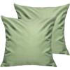 Lirex Federe Confezione da 2, 300 Fili 100% Cotone Traspiranti e Morbide Copricalcino, 40 x 40 cm, Verde