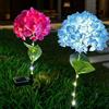 HUIKUANGEU Solari da Esterno,2 Pezzi Luci Solari da Giardino a Forma di Ortensia per Esterni,Luci di Fiori Solari a LED,Luci da Giardino Impermeabili,per Terrazza,Giardino,Marciapiede