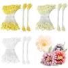 CiShow 1200 stami di fiori, 2,5 + 1 mm, stame artificiale a forma di malto, doppia testa di perla fiore stame, stami simulati, mini teste artificiali a doppia testa di perla fiore per fai da te