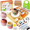Innofans Tornio da vasaio per bambini - Set completo da studio di ceramica per principianti, set creativo per bambini dagli 8 ai 12 anni con 3 tipi di argilla ad asciugatura all'aria, regalo di Pasqua