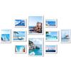 FALSKT 10 Pezzi Cornici Foto Bianco Portafoto Collage di Cornici per Foto 2PCS 20 x 25 cm 4PCS 13 x 18 cm,4PCS 10 x 15 cm Foto, Cadre MDF Formati Orizzontali e Verticali per Foto, Poster, Puzzle