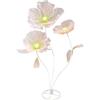 Hperu Fiori decorativi giganti in organza da 5, 58 piedi con steli flessibili e base ampia, robusti fiori giganti per decorazioni per la casa, matrimoni e compleanni per la decorazione