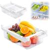 Huamirra Organizer per frigorifero, 30,5 x 20 x 9,5 cm, 2 contenitori estraibili per frigorifero, organizzatore Fridge, portaoggetti estraibile con maniglia, per ripiani frigorifero, congelatore