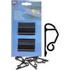 Spetebo Ganci per grondaia, colore nero, per catene luminose, 24 pezzi, supporto per grondaie per illuminazione decorativa, ganci per il fissaggio di rete luminosa alla grondaia, set da 24 pezzi