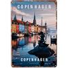 NDIEHA Copenhagen - Targa in metallo vintage con statua di sirena sul lungomare di Copenaghen, poster in metallo retrò, per bar, casa, grotta uomo, cucina, lavanderia, decorazione da parete, 20 x 30 cm