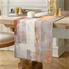 Hanrunsi Runner da Tavola Marrone e Grigio Moderno in Lino con Accenti Doppio Strato Addensato Panno Decorativo per Interni ed Esterni, Decorazione per il Soggiorno 40 x 140 cm, Lavabile in Lavatrice