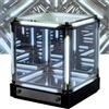 Generic Cubo Specchio Infinito - Cubo Ipercubo 4D in Acrilico con Luce LED, Ricaricabile via USB-C, Modello da Assemblare Fai-da-te con Estensione Infinita Creativa, Luce Ambientale Futuristica per Came blue