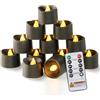 Homemory 12 lumini a LED di colore nero, con timer da 2/4/6/8H, alimentati a batteria per esterni (400+ ore)