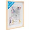 PHOTOLINI 3D cornice 40x50 cm naturale, profonda con vetro e passe-partout, cornice per oggetti fino a 1,5 cm di profondità, legno MDF - perfetta per il fai da te e come regalo