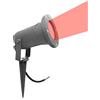 Partenopeautensili® Faretto orientabile con picchetto gu10 da esterno giardino segnapassi luce lampada a led (Luce Rossa, ARMATURA GRIGIA)