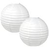 QEQSHQO Lanterne di Carta Bianche 30cm (2 Pezzi) Rotonde, Elegante Decorazione Versatile Tipo Lampadario per Matrimonio, Compleanno, Feste, Giardino, Interni/Esterni