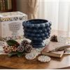 Mondocreazioni Vaso mezza pigna in ceramica porta fiori soprammobile colorato gic (Blu, 12 x 11 CM ART 862519)