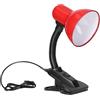 Miratic Lampada con Pinza con Braccio Flessibile E27/10W Luce da Scrivania in Acciaio e Plastica per Ufficio Camera da Letto Camera dei Bambini Vari Colori (lampadina non inclusa) (rosso)