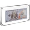 AHANDMAKER Cornice per foto in acrilico trasparente da 10,2 x 20,3 cm, double face, banconota da dollaro, cornice senza cornice, per casa, ufficio, scrivania, decorazione per Natale, anniversario