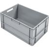 METRO Professional Eurobox, PP, 60 x 40 x 32 cm, 60 L, 25 kg, stapelbar, mit Handgriff, Grau