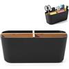 Luxvara Portaspazzolino con divisori in bambù, 4 scomparti, organizer da bagno, organizer da bagno per spazzolino elettrico, porta spazzolini da denti, porta spazzolini da bagno (nero)