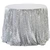 Anevous, tovaglia con paillettes e glitter, rotonda e scintillante, protegge e decora, tovaglia monocromatica per compleanno, matrimonio, festa, sala da pranzo, Natale, argento 60 cm