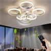 Qiaomao Ventilatore da Soffitto Bianco 65cm, 75W Lampadario Dimmerabile Con Telecomando APP, 6 Marce Plafoniera per Camera da Letto e Soggiorno