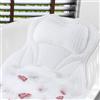 Shodiffy Cuscino Vasca da Bagno, Shodiffy Cuscino per Vasca da Bagno 4D Mesh Poggiatesta con 6 Ventose Antiscivolo può Supportare la Testa,Il Collo,la Schiena,per Vasca da Bagno,Spa Domestica (Grigio) (Bianco)