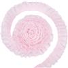 BENECREAT Bordo in Pizzo Pieghettato in Poliestere da 7.3m, Nastro in Pizzo Arricciato Rosa Largo 40mm con Bordo Bianco per Accessori di Abbigliamento Decorazione di Cucito Artigianale Fai-da-Te