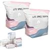 Tencipeda No Pump Vacuum Storage Bags, Large Capacity 3D Compression Storage Bags, Press & Seal Space Saver Bags for Clothes, Comforters, Blankets, Bedding, Travel and Home Organization (M*2)