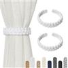 Pretty Jolly Confezione da 2 fermatende in corda di cotone naturale, stile rustico, decorativi, fatti a mano, intrecciati, per casa e ufficio, tendaggi leggeri (C-bianco)