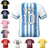 FCLYDER Cuscino Personalizzato a Forma Maglia Sportiva Basket Calcio, Peluche Morbido Ricamato con Nome e Numero, Cuscino Decorativo per Camera Ragazzi Appassionati di Sport (Calcio)