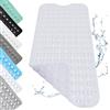OUTALIZ Tappetino Doccia Antiscivolo, 100x40cm Tappetino da Bagno Lungo con Ventose, Tappeto Doccia in PVC Antiscivolo, Tappetino Doccia Antiscivolo per Vasche da Bagno, Pavimenti del Bagno