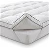 INTRECCI Topper Cloud Singolo 80x200 cm in 100% Piuma d'Oca 1800 GSM | Correttore Materasso Morbido, Spessore Extra 7,5 cm, Effetto Nuvola con Elastici | Traspirante Anti-piuma DownProof
